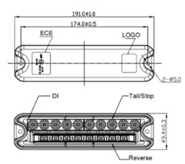 LED Slimline Heckleuchte 12/24V links + rechts  ss/46300