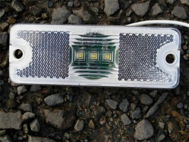 LED Markierungsleuchte weiß 18011C  10-30 V mit Reflektor