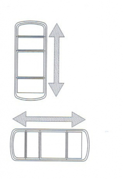 Horizontaler und vertikaler Einbau