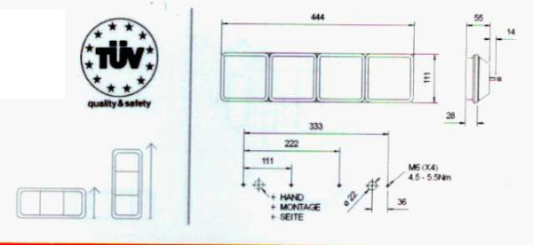 LKW LED Dreikammer-Schlußleuchte 24V 313LED/01/06
